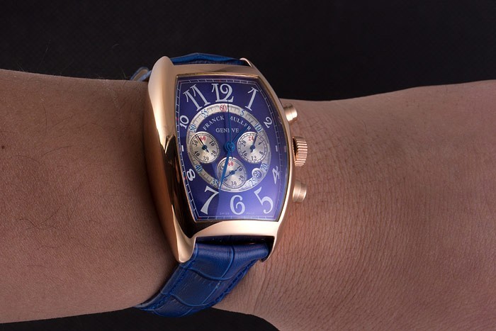 Franck Muller Casablanca Blue Croco Leather Strap Blue Dial 80278